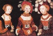 Saxon Princesses Sibylla, Emilia and Sidonia dfg CRANACH, Lucas the Elder